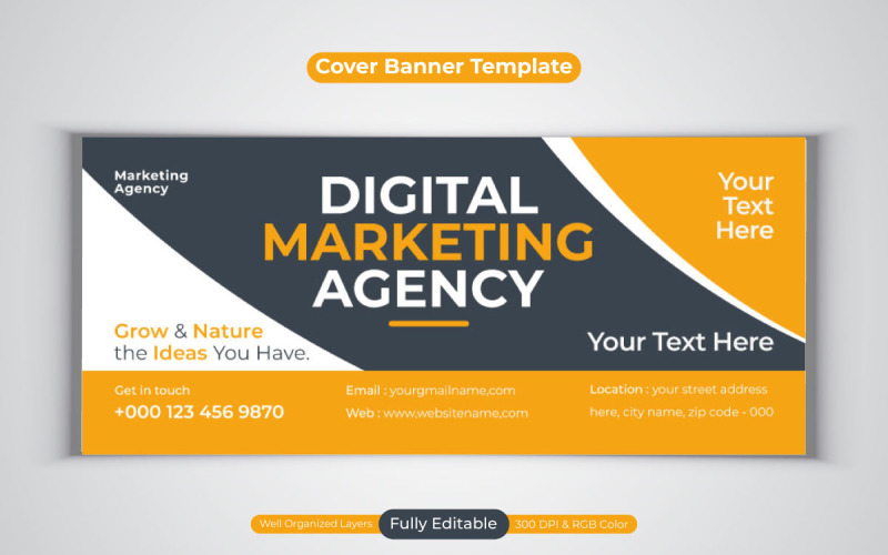 Facebook Cover Business Banner Design Vector Template Social Media