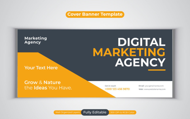 New Digital Marketing Agency Vector Design For Facebook Cover Banner Social Media
