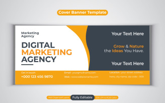 New Facebook Cover Business Banner Design Vector Template