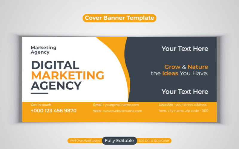 New Facebook Cover Business Banner Design Vector Template Social Media