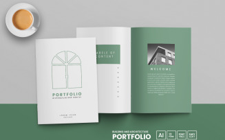 Building architecture and interior portfolio template design and brochure Layout