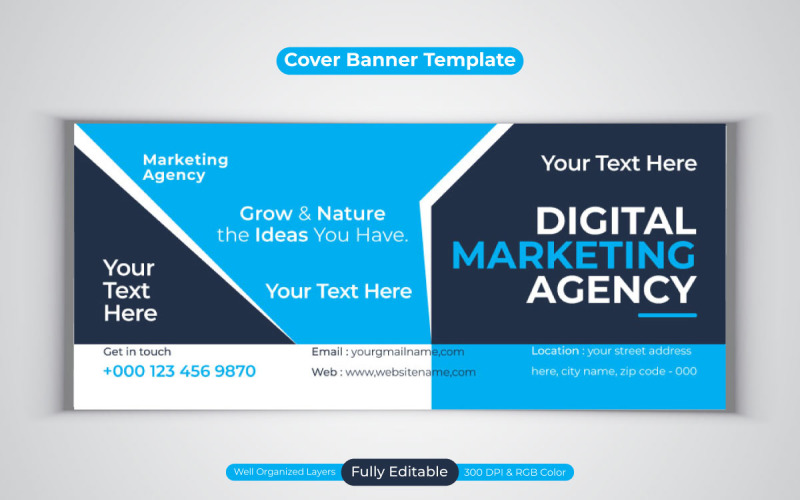 Creative New Professional Digital Marketing Agency Design For Facebook Cover Banner Social Media