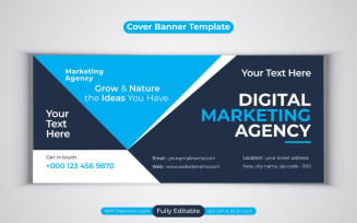 Creative Professional Digital Marketing Agency Vector Design For Facebook Cover Banner