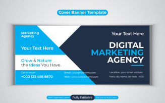 Creative Professional Digital Marketing Agency Vector Template For Facebook Cover Banner