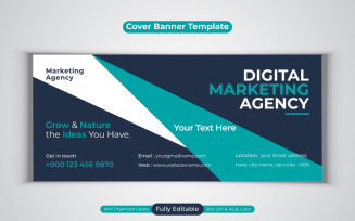 New Digital Marketing Agency Social Media Banner For Facebook Cover Template Design
