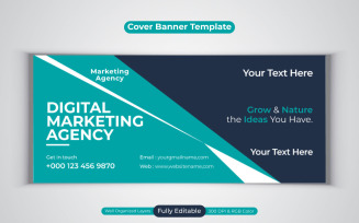 New Digital Marketing Agency Social Media Banner For Facebook Cover Vector Design