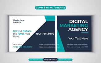 New Digital Marketing Agency Social Media Vector Banner Design Template For Facebook Cover