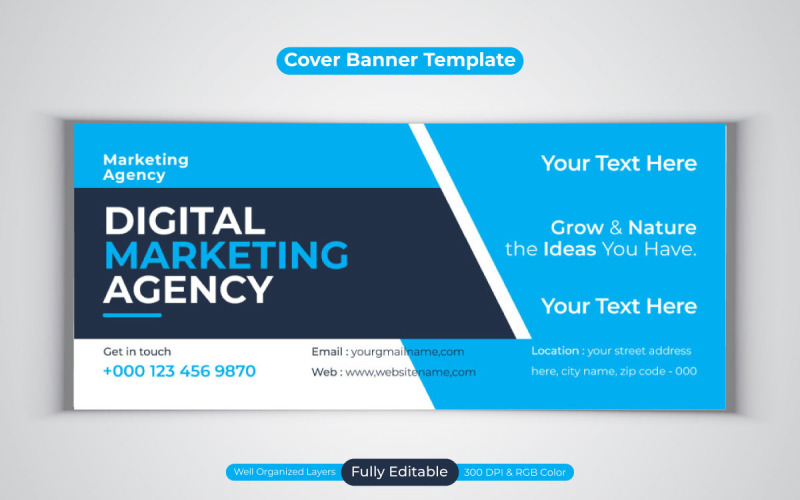New Professional Digital Marketing Agency Design For Facebook Cover Banner Social Media