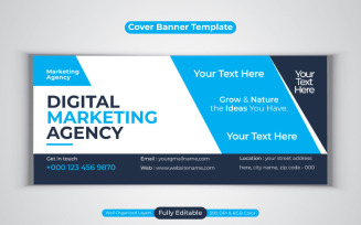 New Professional Digital Marketing Agency Facebook Cover Banner Design Template