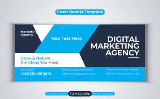 New Professional Digital Marketing Agency Facebook Cover Banner Template