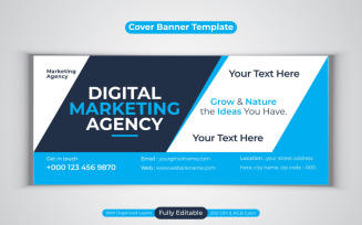 New Professional Digital Marketing Agency For Facebook Cover Banner Template