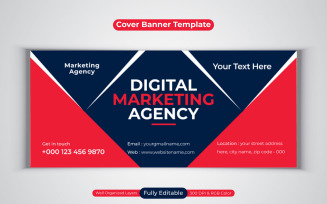 New Professional Digital Marketing Agency Social Media Banner Template Design For Facebook Cover