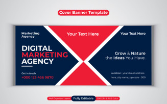 New Professional Digital Marketing Agency Social Media Banner Template For Facebook Cover