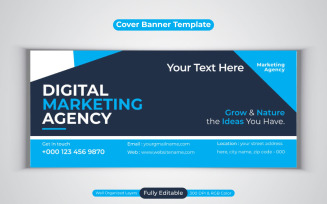 new Professional Digital Marketing Agency Template Design For Facebook Cover Vector Banner Template