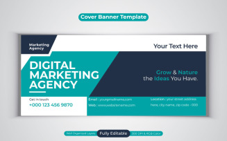 Professional Corporate Digital Marketing Agency Facebook Cover Banner Design Template