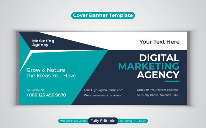 Professional Corporate Digital Marketing Agency Facebook Cover Banner Design Social Media