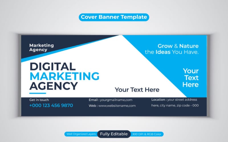 Professional Digital Marketing Agency Facebook Cover Banner Design Social Media