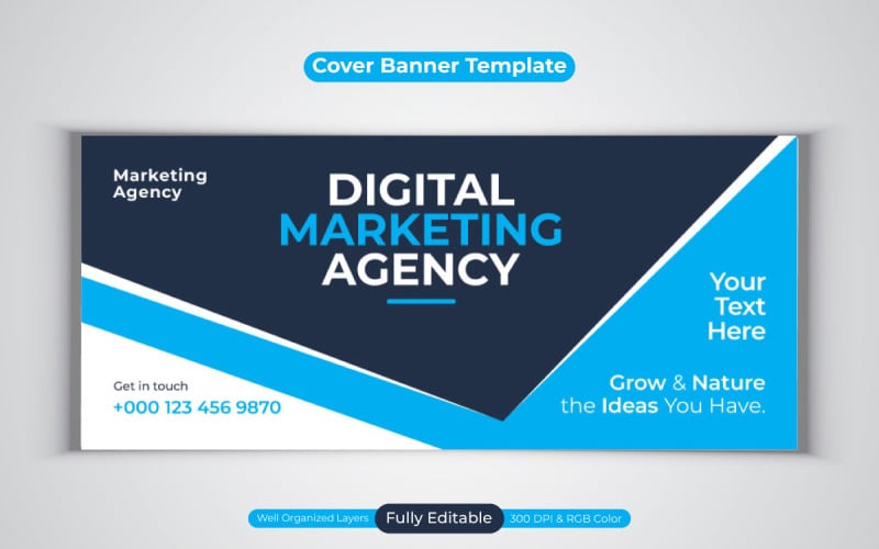 Professional Digital Marketing Agency Facebook Cover Banner Template Social Media