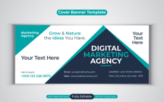 Professional Digital Marketing Agency Social Media Banner Design For Facebook Cover Template