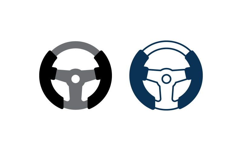 Car steering wheel logo illustration vector V3 Logo Template
