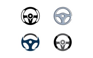 Car steering wheel logo illustration vector V9