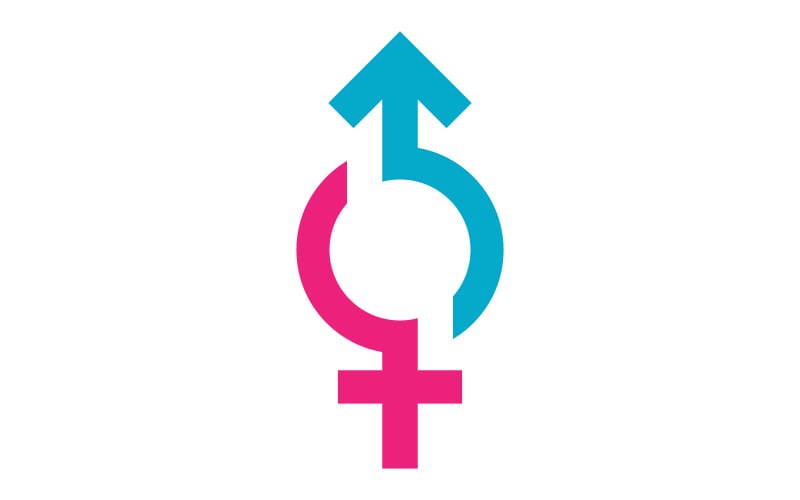 Gender symbol logo of sex and equality of males and females vector illustration V10 Logo Template