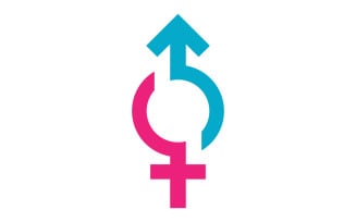 Gender symbol logo of sex and equality of males and females vector illustration V10