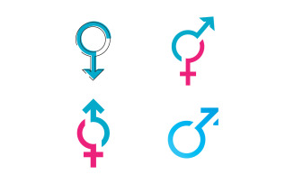 Gender symbol logo of sex and equality of males and females vector illustration V11