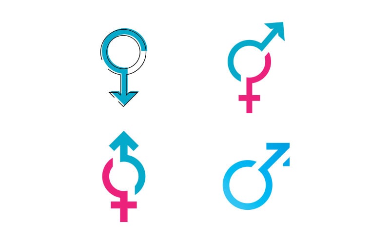 Gender symbol logo of sex and equality of males and females vector illustration V11 Logo Template