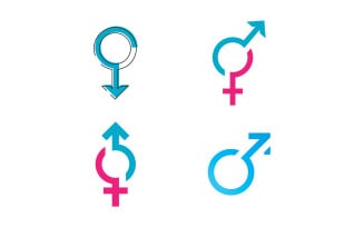 Gender symbol logo of sex and equality of males and females vector illustration V11