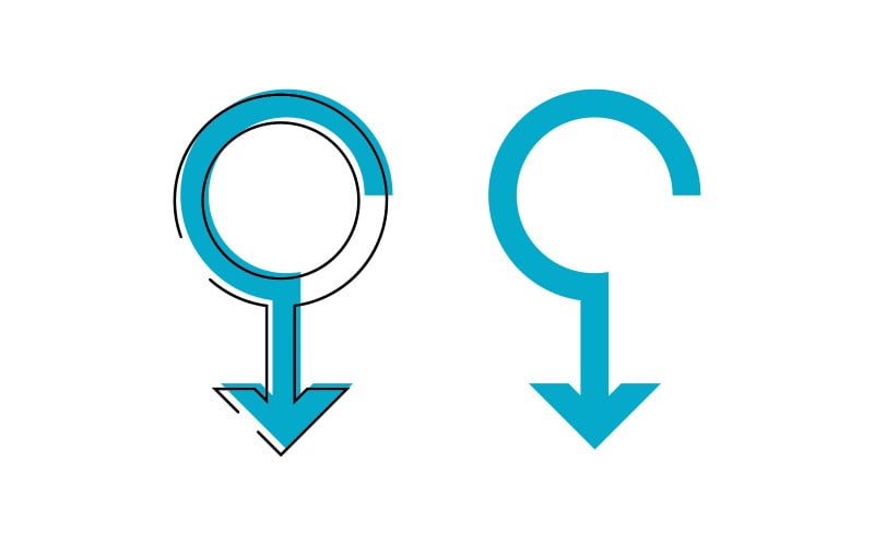 Gender symbol logo of sex and equality of males and females vector illustration V1 Logo Template