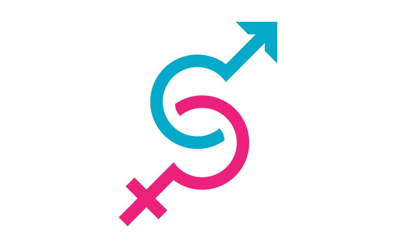 Gender symbol logo of sex and equality of males and females vector illustration V4 Logo Template