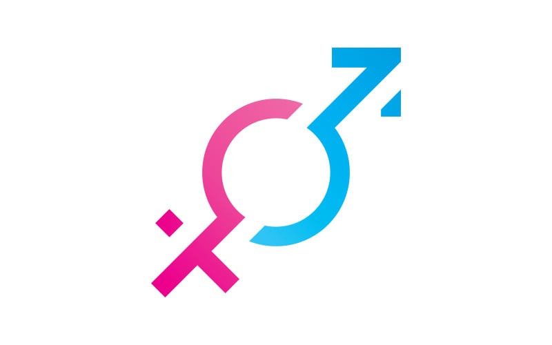 Gender symbol logo of sex and equality of males and females vector illustration V9 Logo Template
