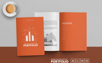Minimal architecture portfolio template design and Interior design portfolio or real estate brochure