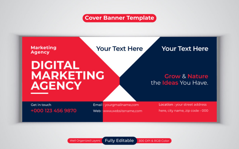 Professional New Digital Marketing Agency Social Media Banner Design For Facebook Cover