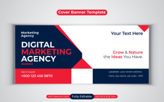 Professional New Digital Marketing Agency Social Media Banner Template For Facebook Cover