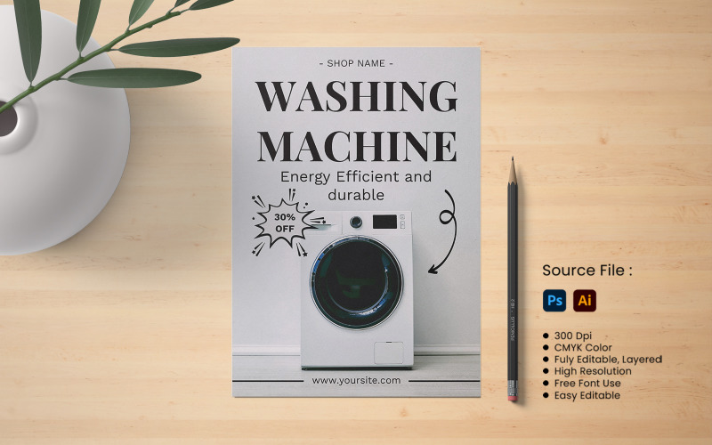 Washing Machine Offers Flyer Corporate Identity