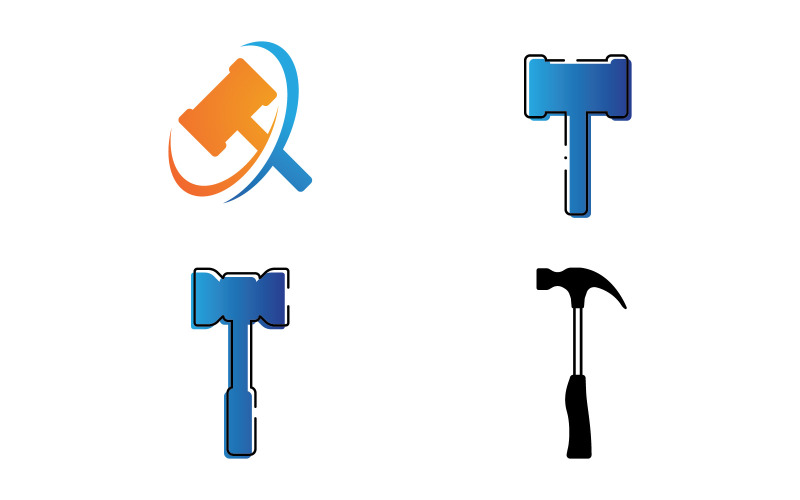 Hammer logo vector illustration design V10 Logo Template