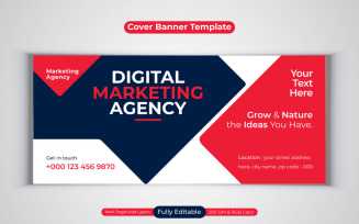 New Professional Digital Marketing Agency Business Banner Design For Facebook Cover