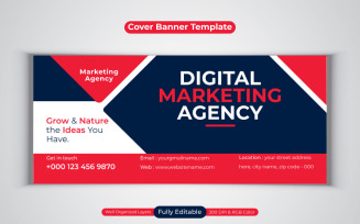New Professional Digital Marketing Agency Business Banner For Facebook Cover Template Design