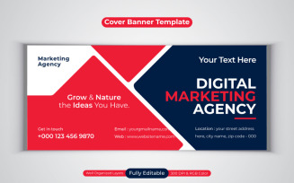 New Professional Digital Marketing Agency Business Banner Template For Facebook Cover Design