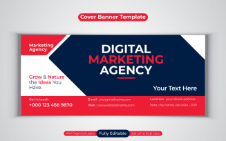 New Professional Digital Marketing Agency Business Banner Template For Facebook Cover