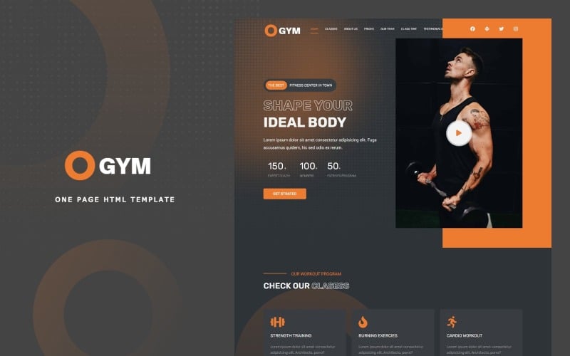 Ogym - Body Builder And Gym Landing Page Bootstrap 5 template Landing Page Template