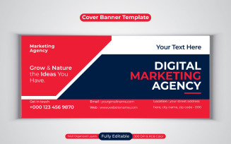 Professional Digital Marketing Agency Business Banner Design For Facebook Cover