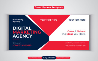 Professional Digital Marketing Agency Business Banner For Facebook Cover Design Template