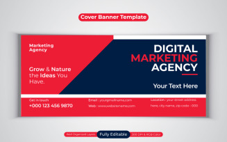 Professional Digital Marketing Agency Business Banner For Facebook Cover Template