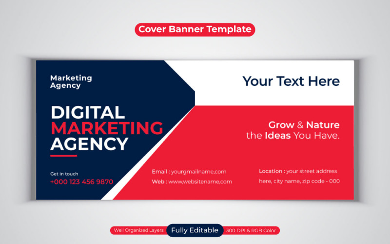 Professional Digital Marketing Agency Business Banner Template Design For Facebook Cover Social Media