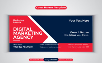 Professional Digital Marketing Agency Business Banner Template For Facebook Cover Design