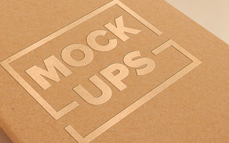 Cardboard Brown Paper Luxury Book Cover Logo Mockup