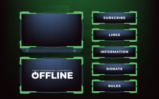 Green streaming overlay template vector